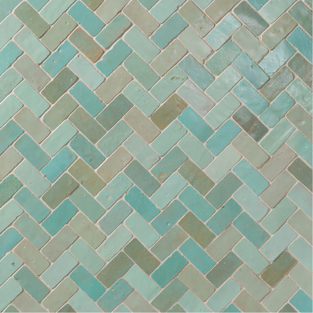 Antique Zellige Medina Aqua Blend Tumbled