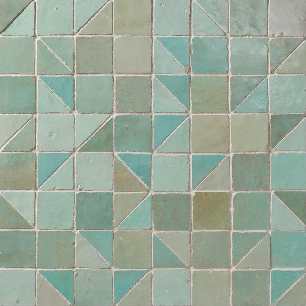 Antique Zellige Raya Aqua Blend Tumbled