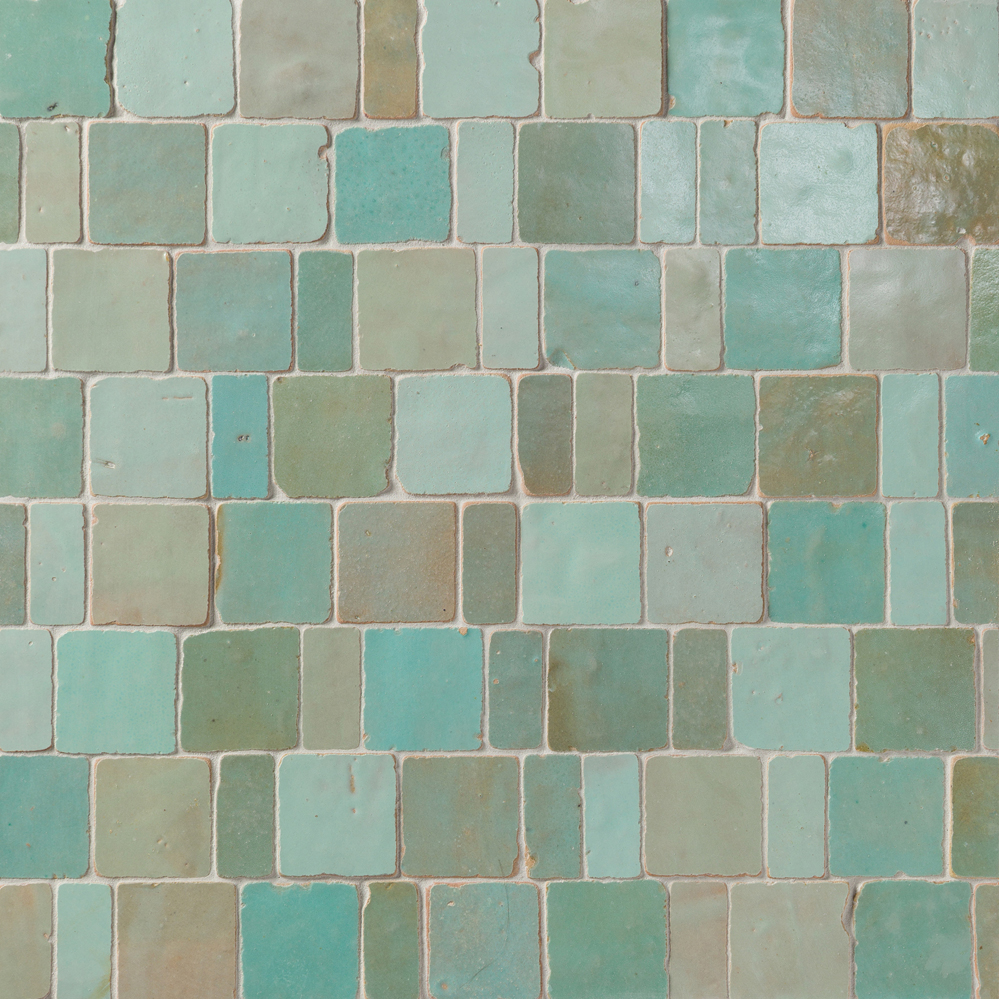Antique Zellige Sefrou Aqua Blend Tumbled