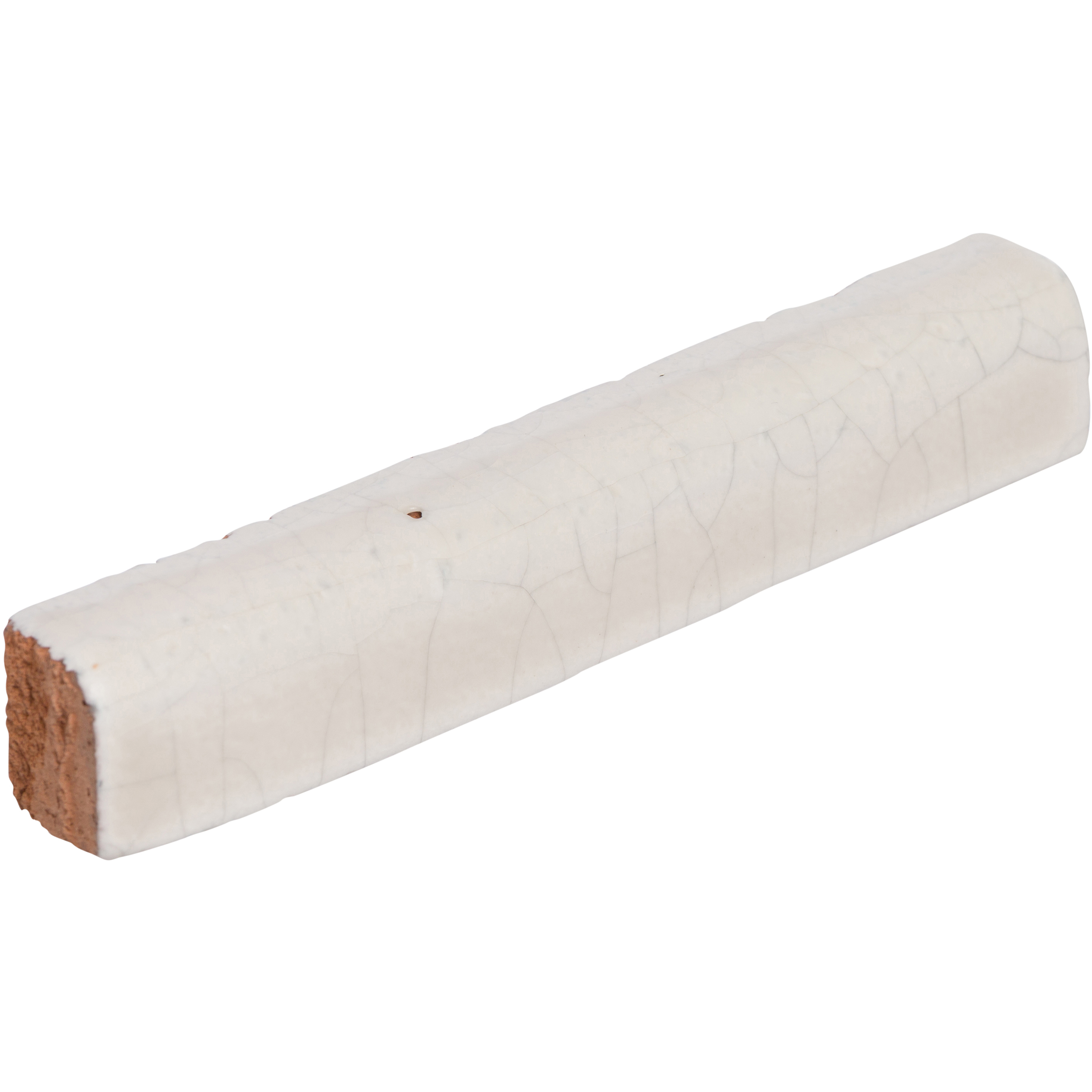 Majolica Bullnose 1 X 6 White Antique Matte Crackle