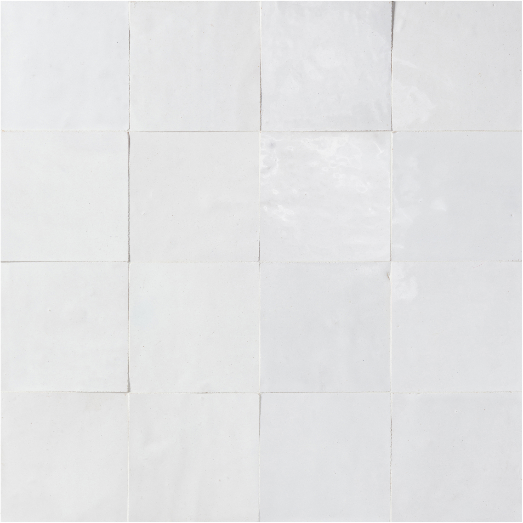 Zel Zellige Classic 4"x4" Atlas Snow Gloss
