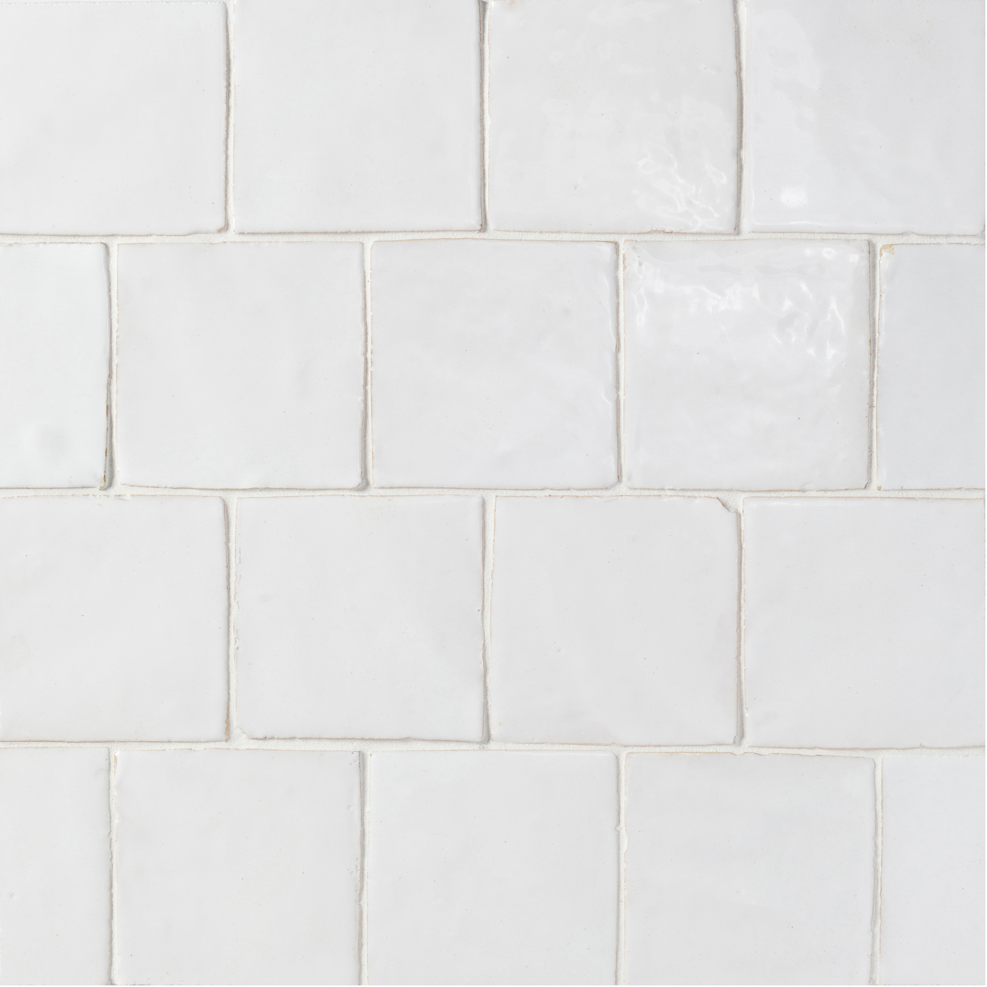Zel Zellige Nouveau 4"x4" Atlas Snow Gloss
