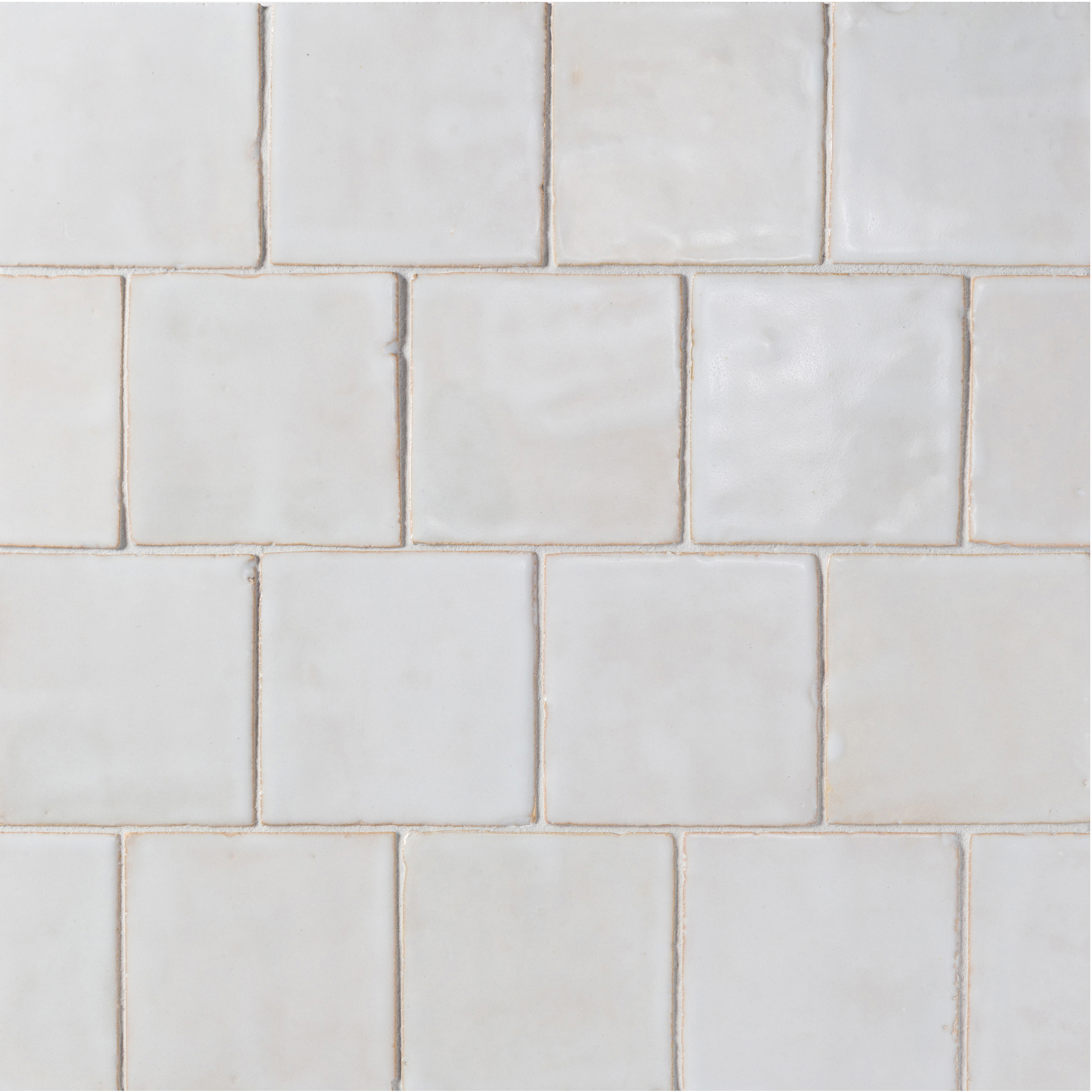 Zel Zellige Nouveau 4"x4" Fez White Gloss