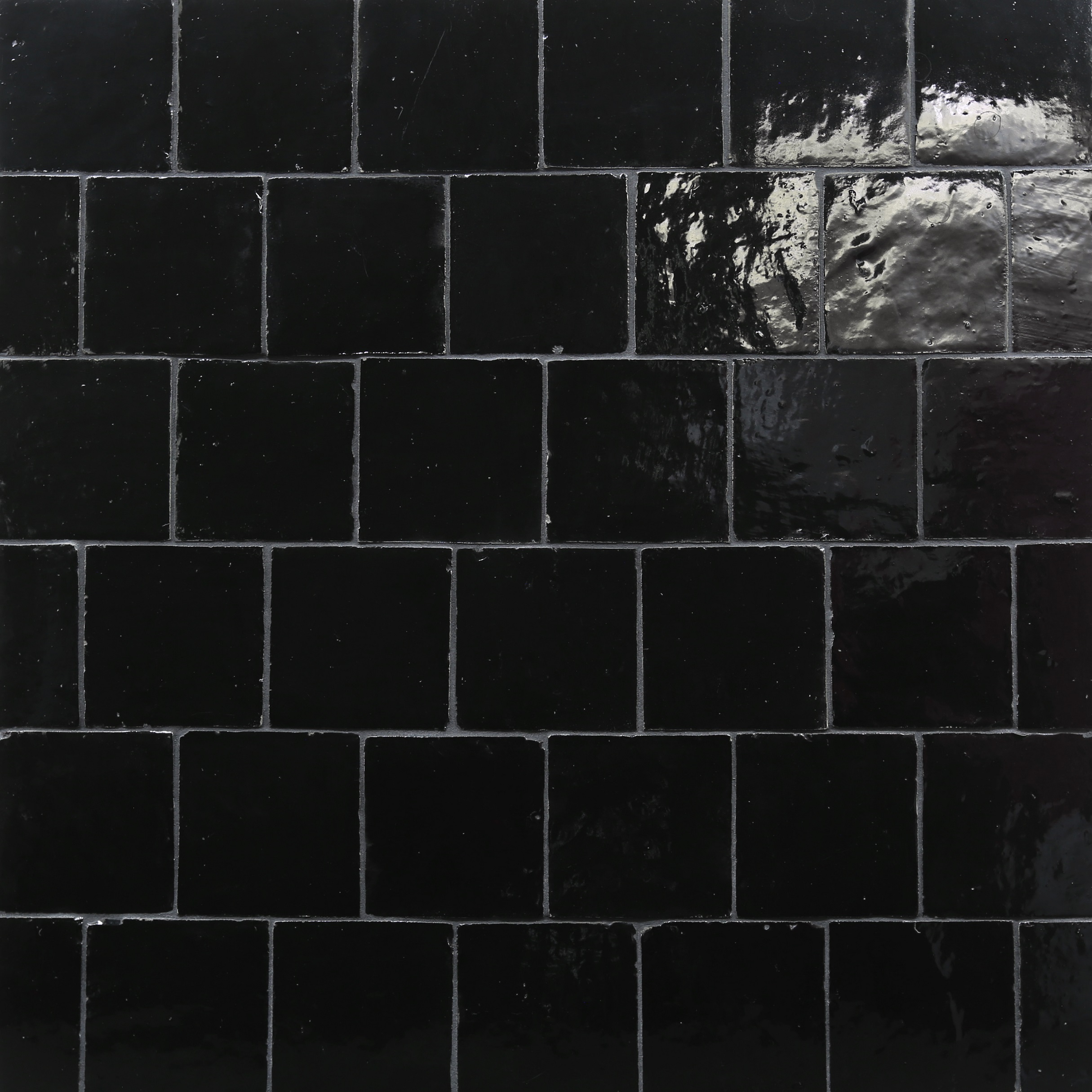 Zel Zellige Nouveau 4"x4" Noir Gloss