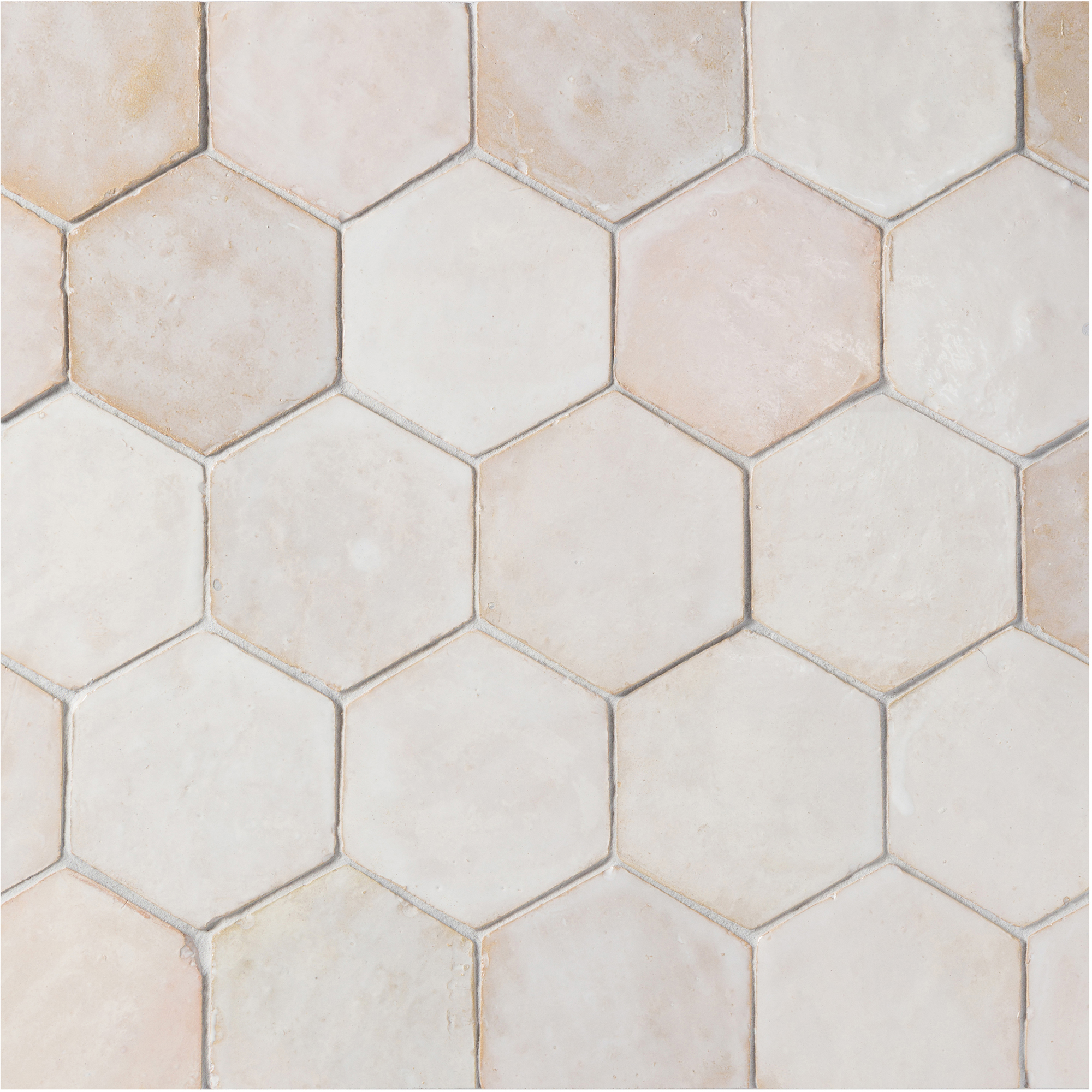 Zel Zellige Nouveau Hexagon Desert White Gloss