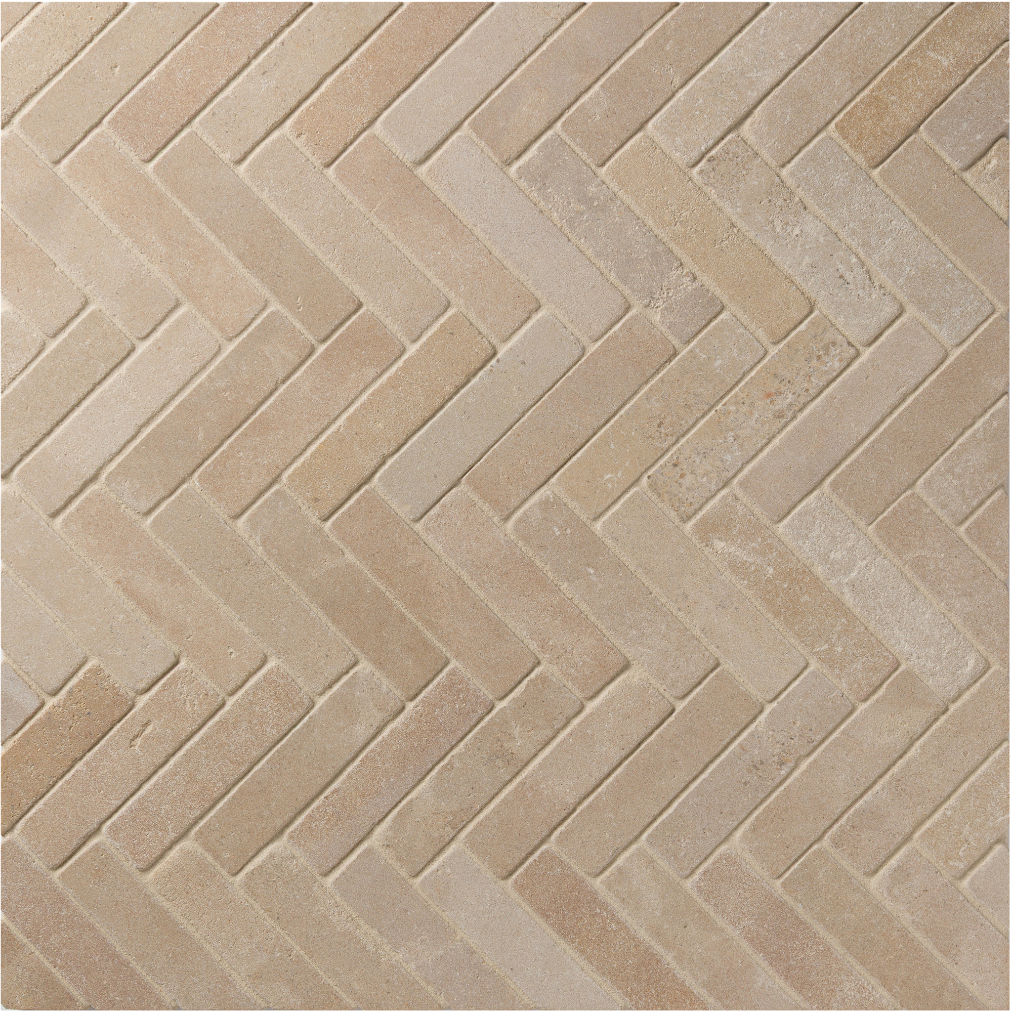 Pierre Sud Herringbone Mosaic 1x4 Luberon Tumbled